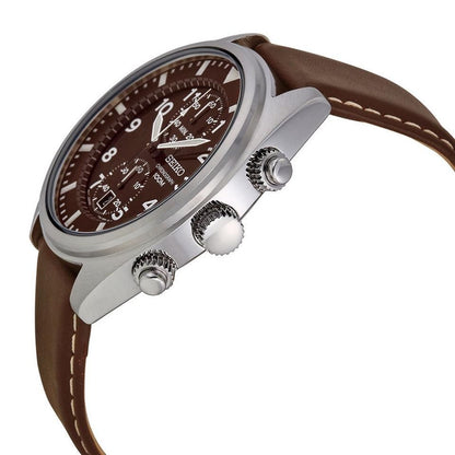 Seiko Watchband SNN241 22mm Dark Brown Calfskin White Stitching. Band# L00F H 22