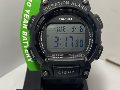 Casio Watch Model W-736 w/NylonGripVelcro Band.Vibration Alarm.100m Water Resist
