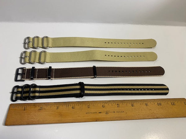 Set of 4. 22mm 0ne Piece Nylon Loop Thru Straps. Ballistic / Military Style