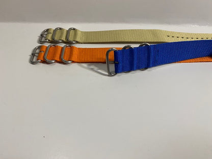 Lot/3.  24mm 3 colors 0ne Piece Loop Thru Straps Nylon Ballistic. Watchband