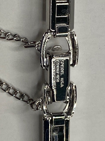 Vintage Speidel Gold 10K Filled Ladies Ring End Watchband w/Safe Chain. Silv/Blk
