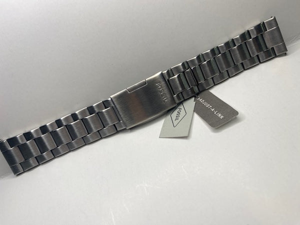 Fossil 22mm Watchband/Bracelet All Solid Steel Construction w/Button Release.