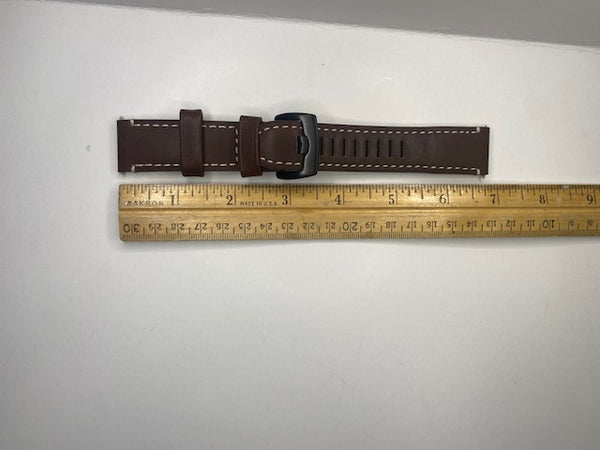 Luminox Watchband 1860. 24mm Brown White Stitched Leather Strap. 4.5mm Thick