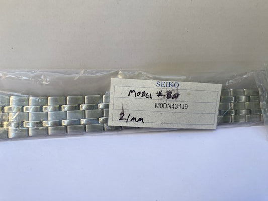 Seiko Original Watchband/Bracelet for Mod N431J9. 21mm Solid Steel Two Tone