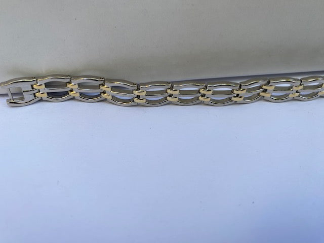 Ladies Bracelet Polished Steel and Gold Tone by Citizen. 19.2cm / 7.5in Length.