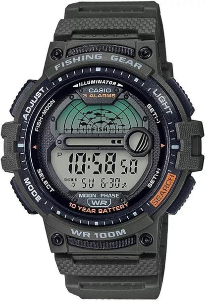 Casio Original Watchband for WS-1200 and WS1250. Black Resin Strap. Band