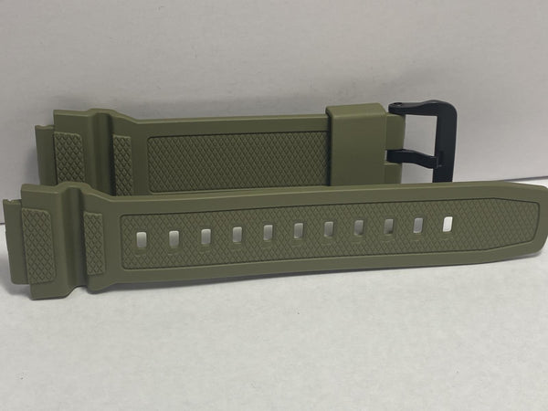 Casio Original Watchband AE-1400 -3 Military Green w/Black Buckle. Strap. Band