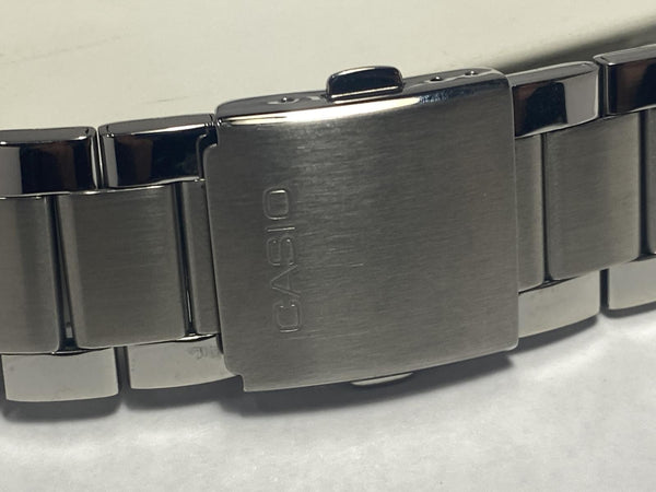 Casio Original Watchband/Bracelet AMW-860 Stainless Steel Push Button Logo Buckl