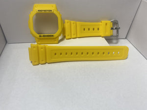Casio Original Set:Yellow Watchband/Bezel for DW-5600 E. Combo: Strap and Shell