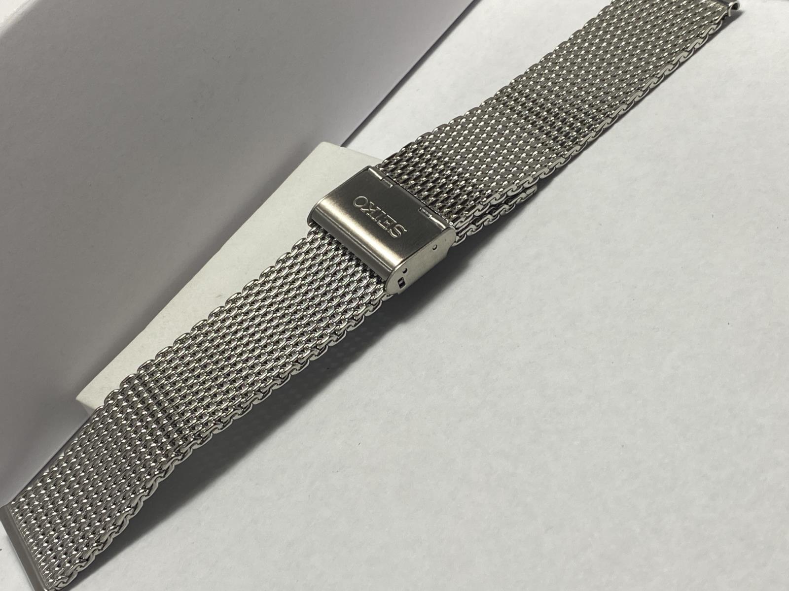 Seiko Original Watchband/Bracelet SRPD71.22mm Solid Steel Mesh. Clip Buckle.