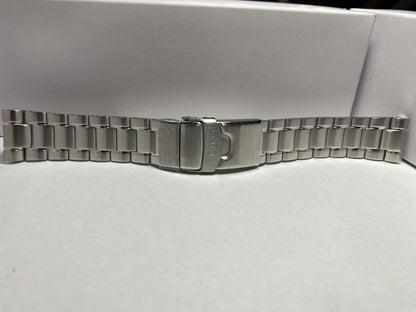 Seiko Original Watchband/Bracelet SRPE99.Solid Steel w/Logo Push Button Buckle.