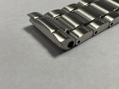 Seiko Original Watchband/Bracelet SRPE99.Solid Steel w/Logo Push Button Buckle.