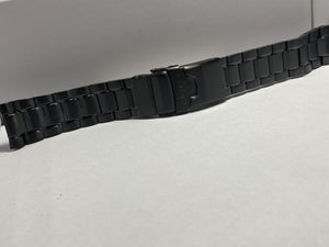 Seiko Original Watchband/Bracelet SRPK43. Black Steel Band w/Push Button Release
