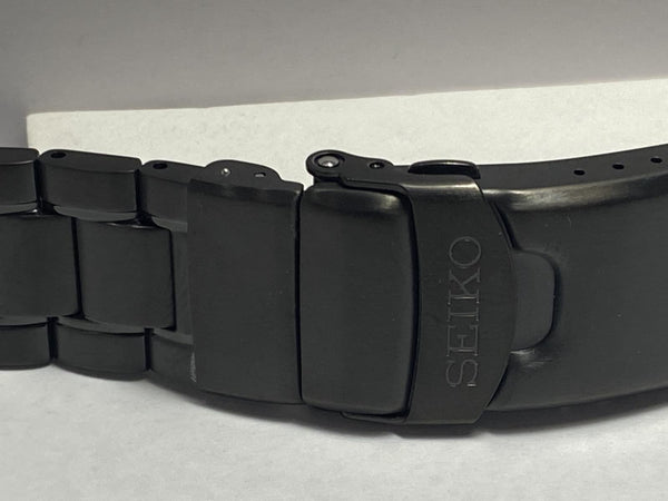 Seiko Original Watchband/Bracelet SRPK43. Black Steel Band w/Push Button Release