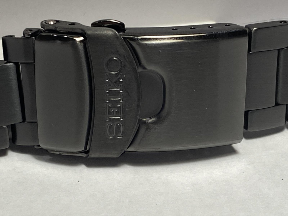 Seiko Original Watchband/Bracelet SRPD65. Black Steel Band w/Push Button Release