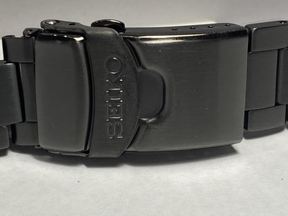 Seiko Original Watchband/Bracelet SRPD65. Black Steel Band w/Push Button Release