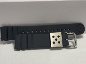 Seiko Original 22mm Watchband SNJ025 Black Silicone Divers Style Strap. Band