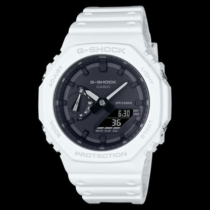 Casio Original Watchband GA-2100 -7A White G-Shock Strap. Band With Spring Bars