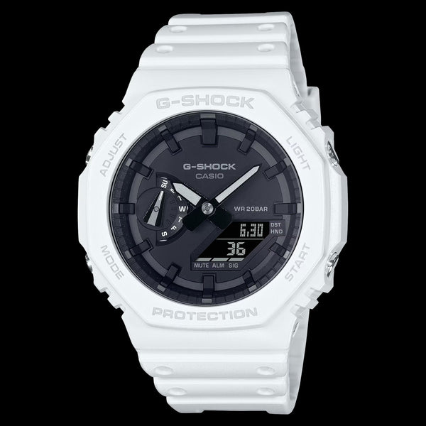Casio Original Watchband GA-2100 -7A White G-Shock Strap. Band With Spring Bars