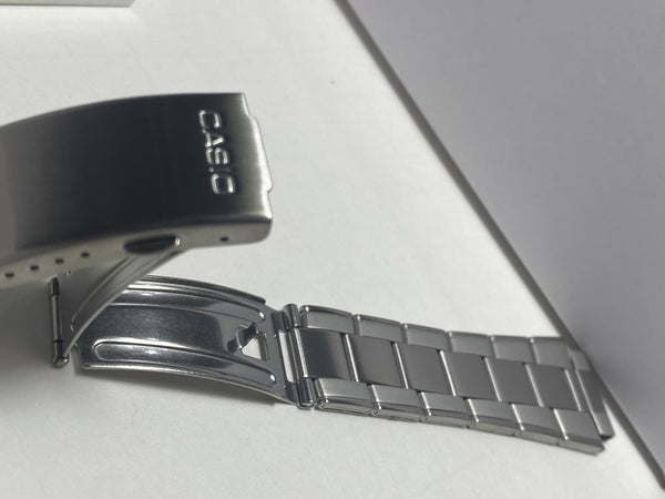 Casio Original Watchband/Bracelet AW-80 D Stainless Steel Push Button Logo Buckl