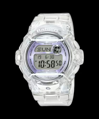 Casio watch band BG-151. Baby-G watch band Clear 14mm.Two-Piece Resin Strap