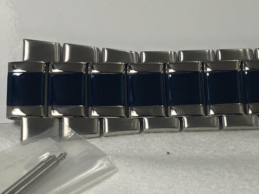 Casio Watchband Bracelet for EFR-564 TR-2AV. Original Steel Band Silver and Blue