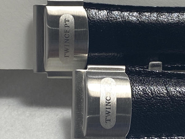 Casio Original Watchband ABX-70 L-7AV TwinCept TeleMemo Blk Leather w/Silver Cap