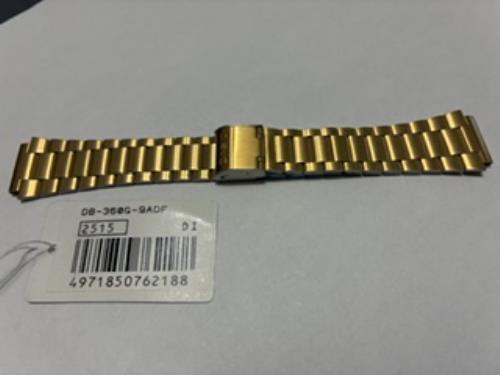Casio Watchband Bracelet For Mod# DB-360G-9Adf. Gold Tone. New. Discontinued.