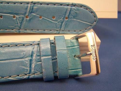 Extra Wide Leather Watchband. 26mm With Pins. Lite blue