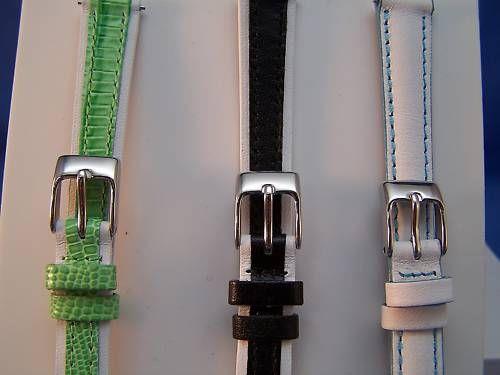 Three ladies 12mm Watchband Leathr 2-Color Fingernail Pins