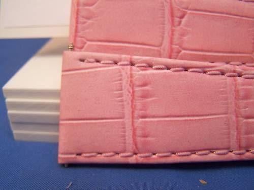 Extra Wide Leather Watchband. 26mm With Pins. Pink