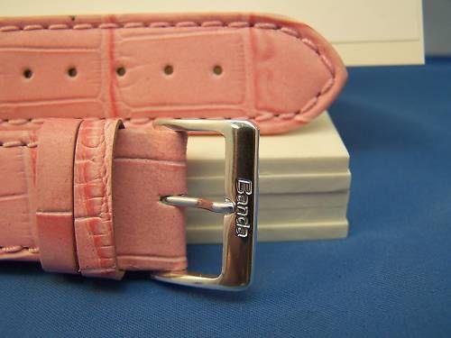 Extra Wide Leather Watchband. 26mm With Pins. Pink