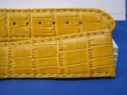 Extra Wide Leather Watchband. 24mm With Pins. Gold