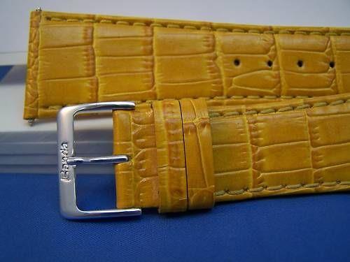 Extra Wide Leather Watchband. 24mm With Pins. Gold