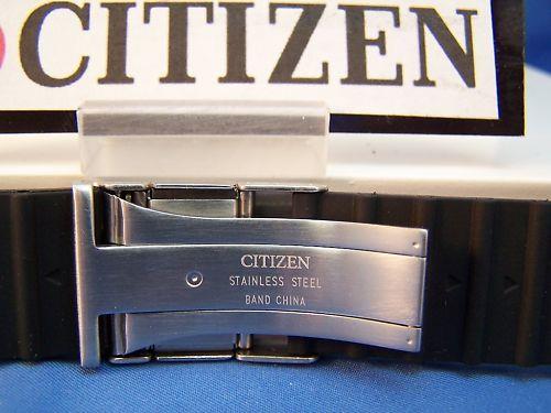 Citizen watchband JY0000. Original Skyhawk Black Resin  Steel Buckle