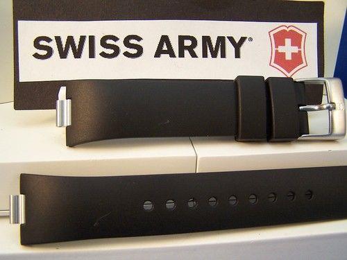 Swiss Army Watch Band Summit Analog Black Rubber Mens w/Pins.