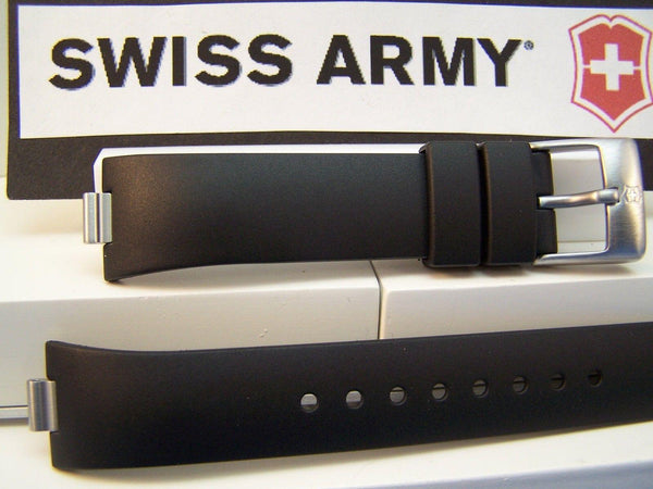 Swiss Army watchband Summit. Black Resin Ladies  / Watchband w/Pins