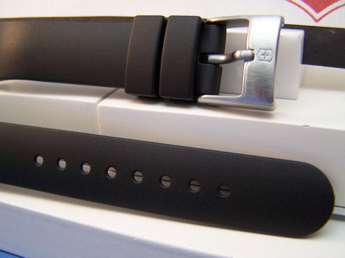 Swiss Army watchband Summit. Black Resin Ladies  / Watchband w/Pins