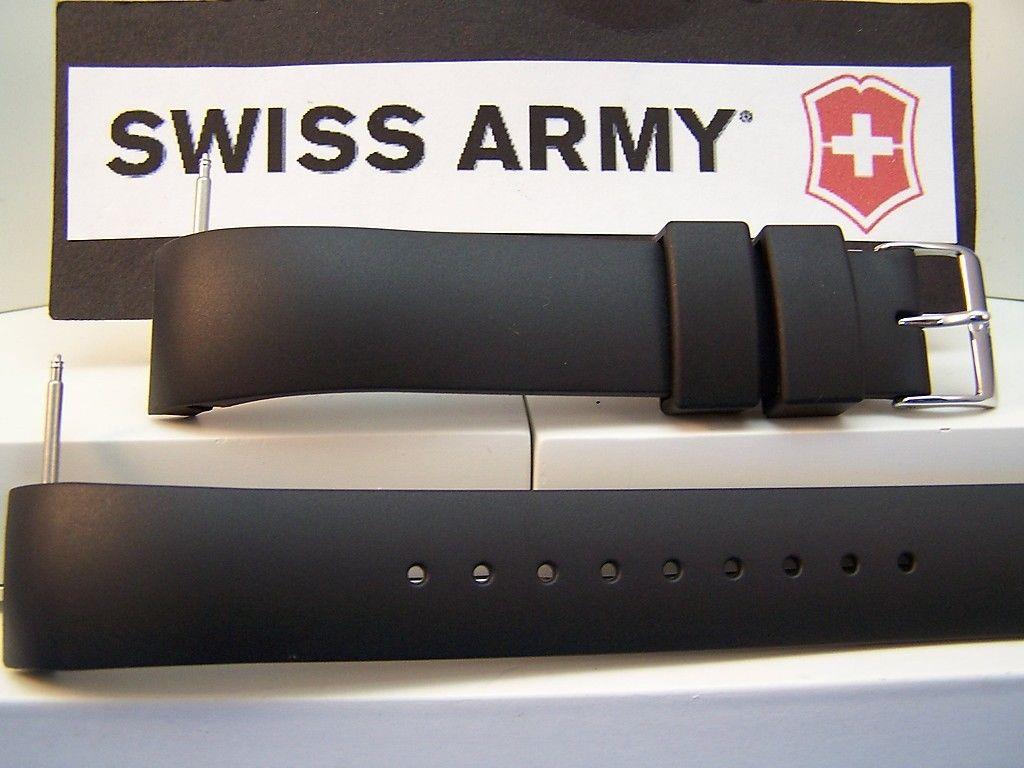 Swiss Army Watch Band Alliance Curved End Man's 20mm.Black Resin Strap.Watchband