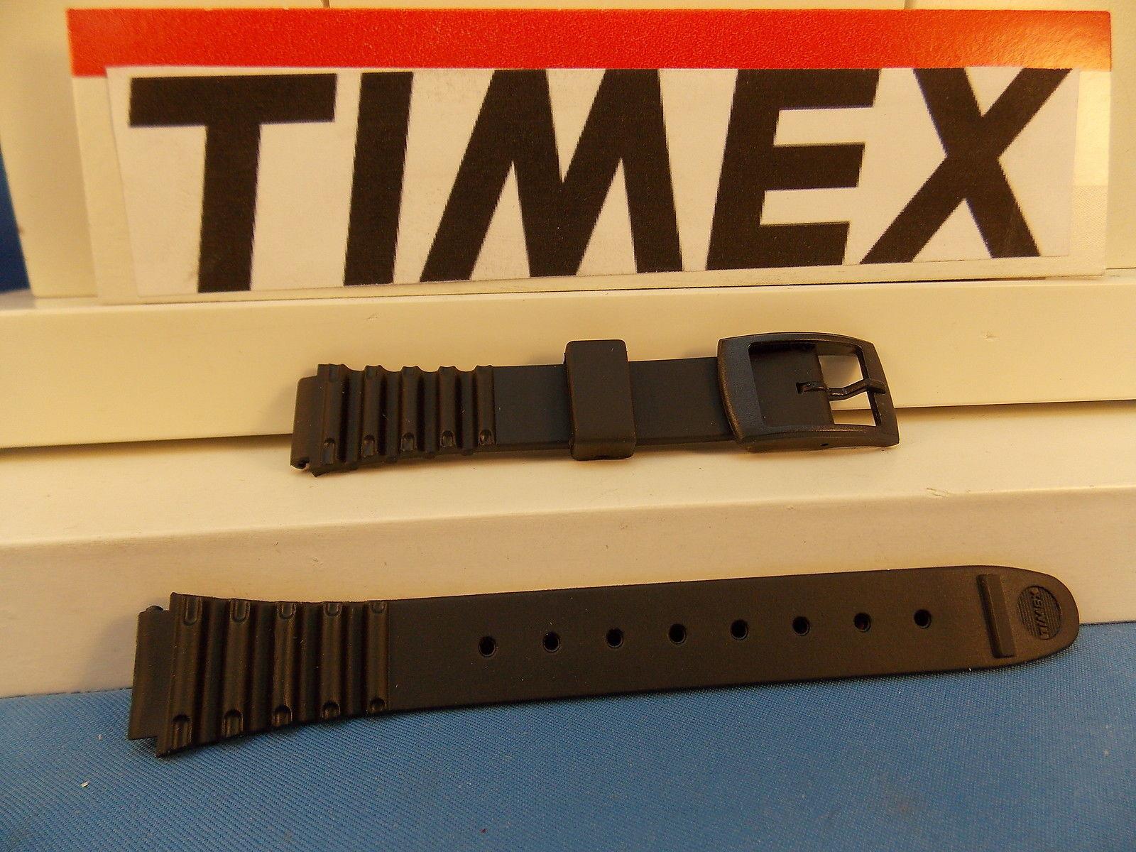 Timex watchband Black Max Ladies 12mm Wide Black Resin . 16mm at Shoulder