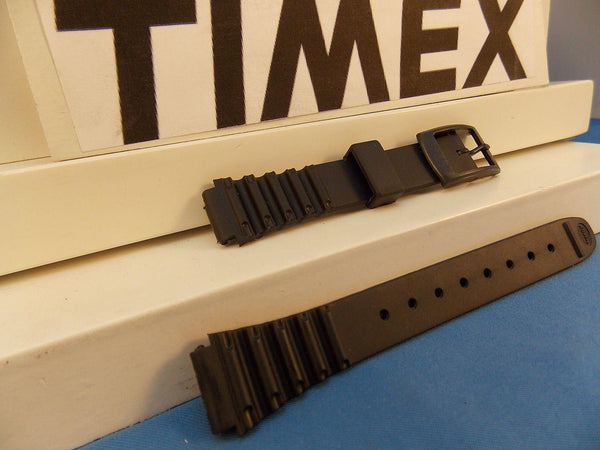 Timex watchband Black Max Ladies 12mm Wide Black Resin . 16mm at Shoulder