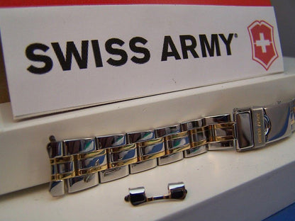 Swiss Army Watchband 20092 Officer Lds 2 Tone Gld/Silv Polished 15mm Bracelet
