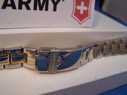Swiss Army Watchband 20092 Officer Lds 2 Tone Gld/Silv Polished 15mm Bracelet