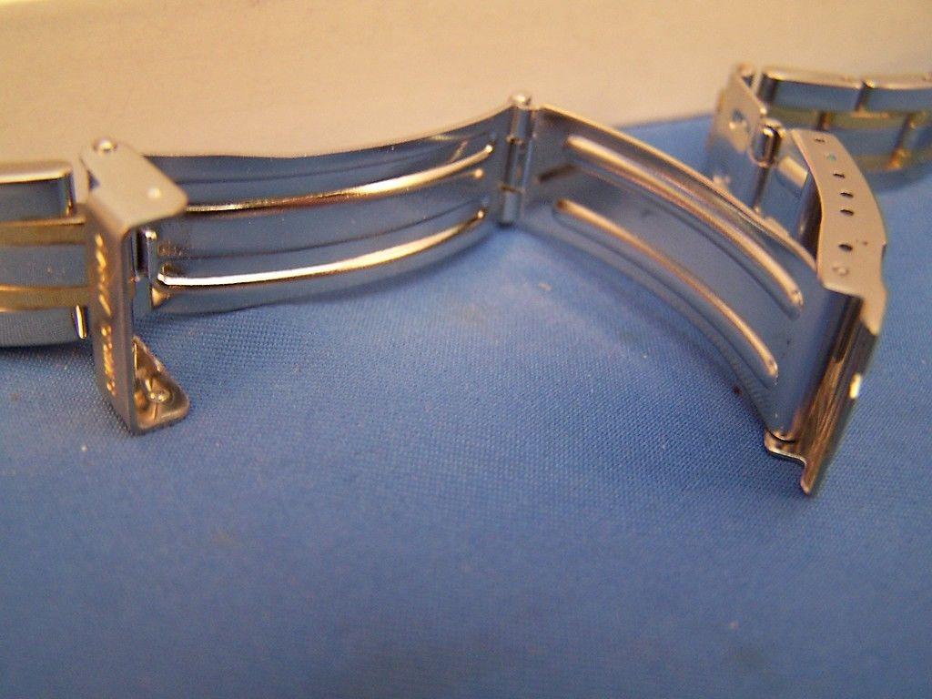 Swiss Army Watchband 20092 Officer Lds 2 Tone Gld/Silv Polished 15mm Bracelet
