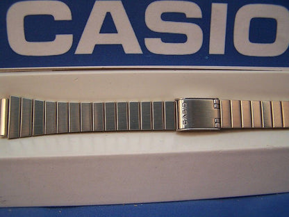 Casio Watchband LA-670 Original Lds 13mm Wide All Steel Bracelet w/ Snap Buckle