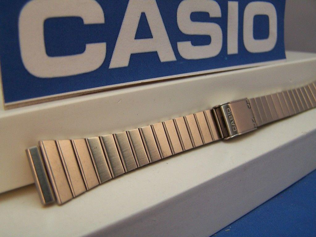 Casio Watchband LA-670 Original Lds 13mm Wide All Steel Bracelet w/ Snap Buckle