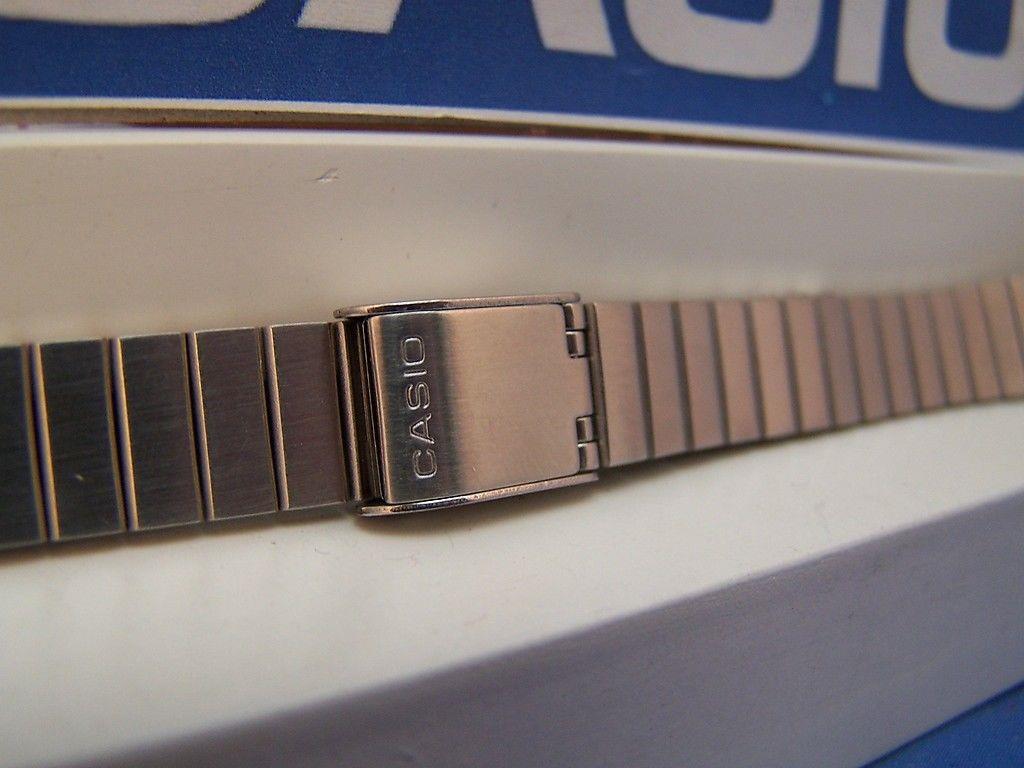 Casio Watchband LA-670 Original Lds 13mm Wide All Steel Bracelet w/ Snap Buckle