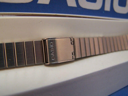 Casio Watchband LA-670 Original Lds 13mm Wide All Steel Bracelet w/ Snap Buckle