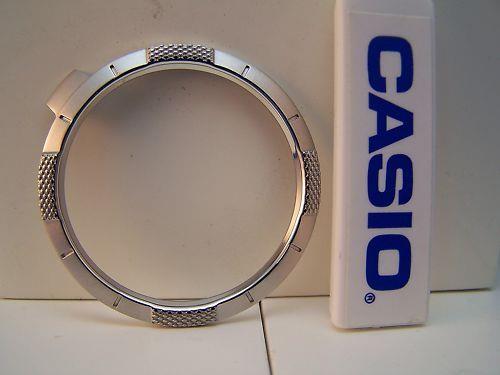 Casio Watch Parts PAG-80 Bezel Metal Silver Tone