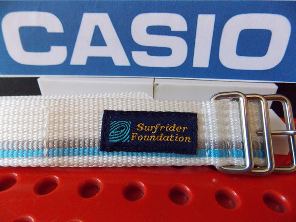 Casio watchband DW-9500 SR-2 Surfrider Foundation Wht/Blue/Gray One Piece Nylon